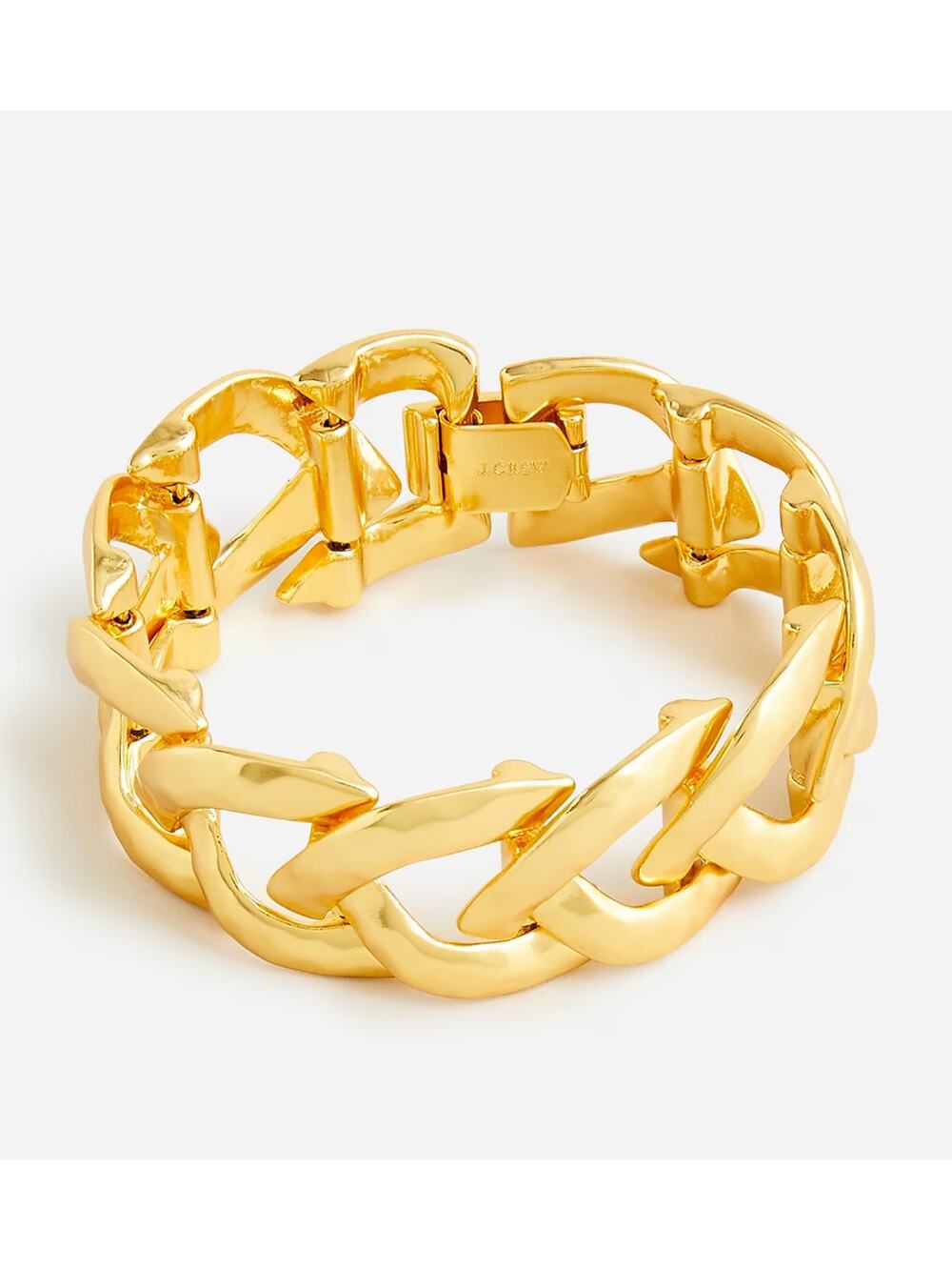 J.Crew Chainlink Clasp Bracelet Item BQ679 in Burnished Matte Shiny Gold NWOT